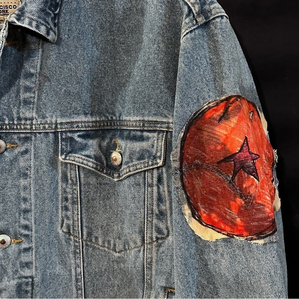 Custom Akira Toriyama Dragon Ball Z Androids Old Navy Denim Jacket Art Patch - Picture 4 of 16